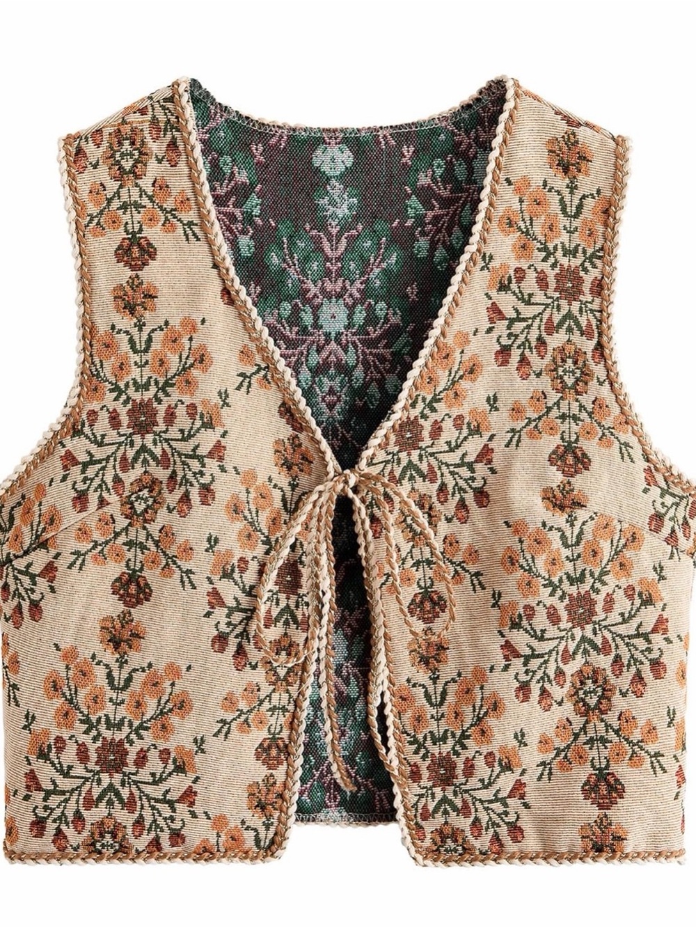 Floral Western Vest
